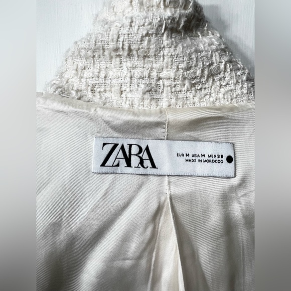 Zara Womens White Bone Gold Buttons Cardigan Sweater Size M - Picture 11 of 12